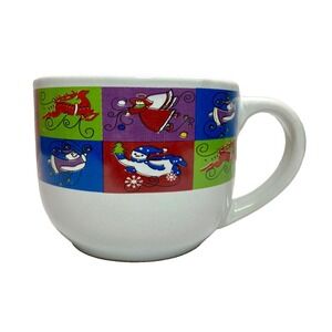 Mulberry Home Collection Christmas Winter Large Tea Cup Coffee Mug Soup Bowl EUC